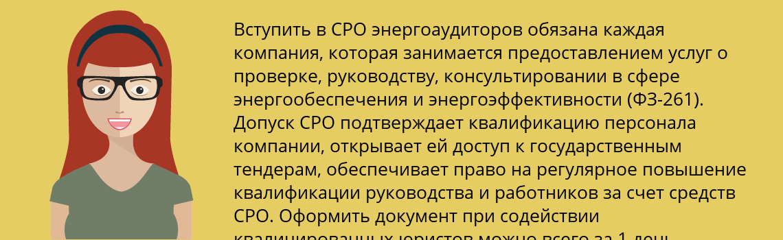 Вступить в СРО энергоаудиторов и оформить допуск СРО 